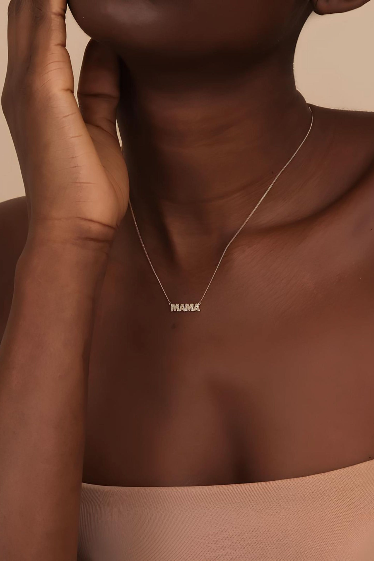 Small Diamond Name Necklace for Mother