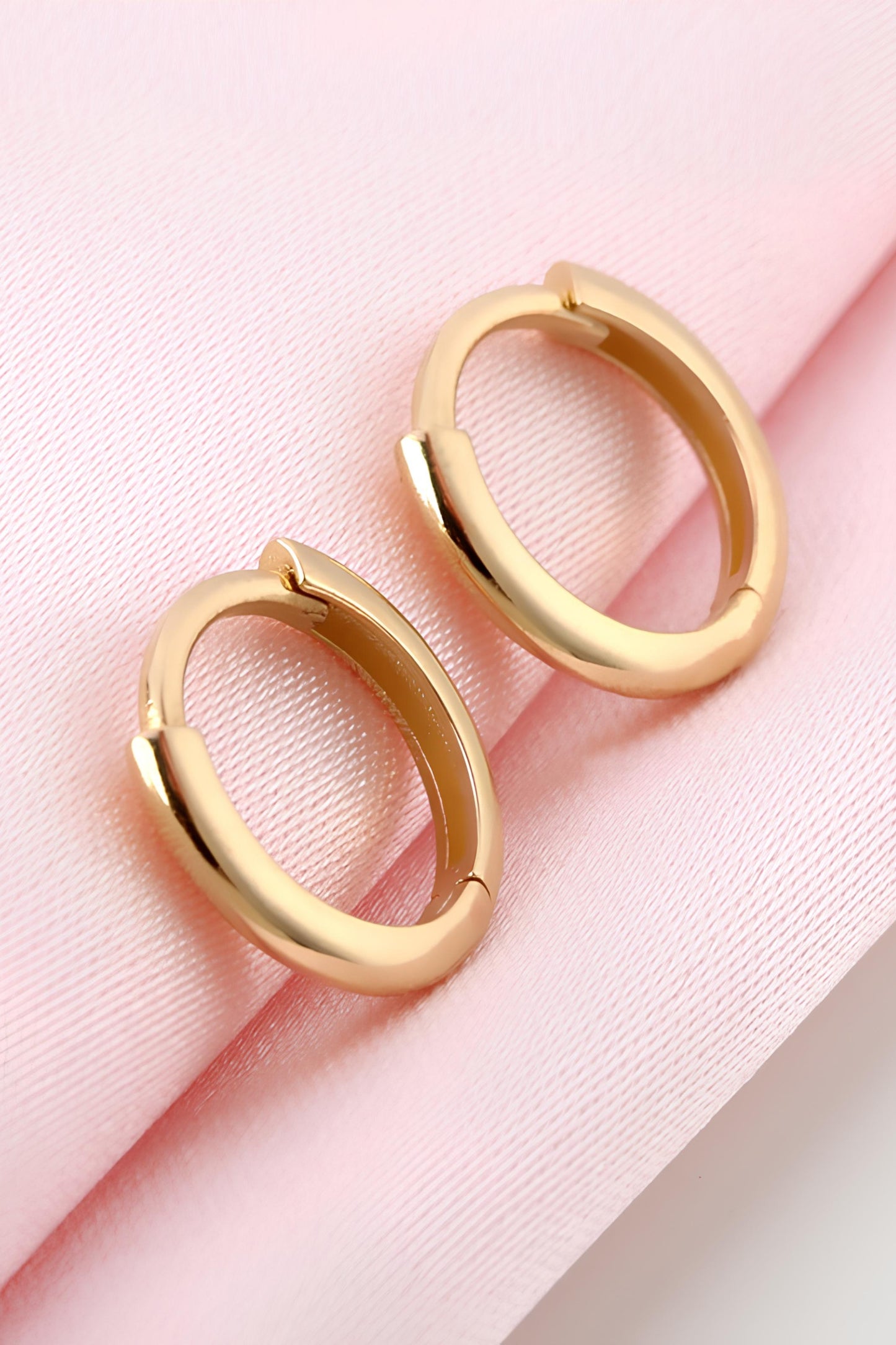 Small Plain Gold Huggie Earring