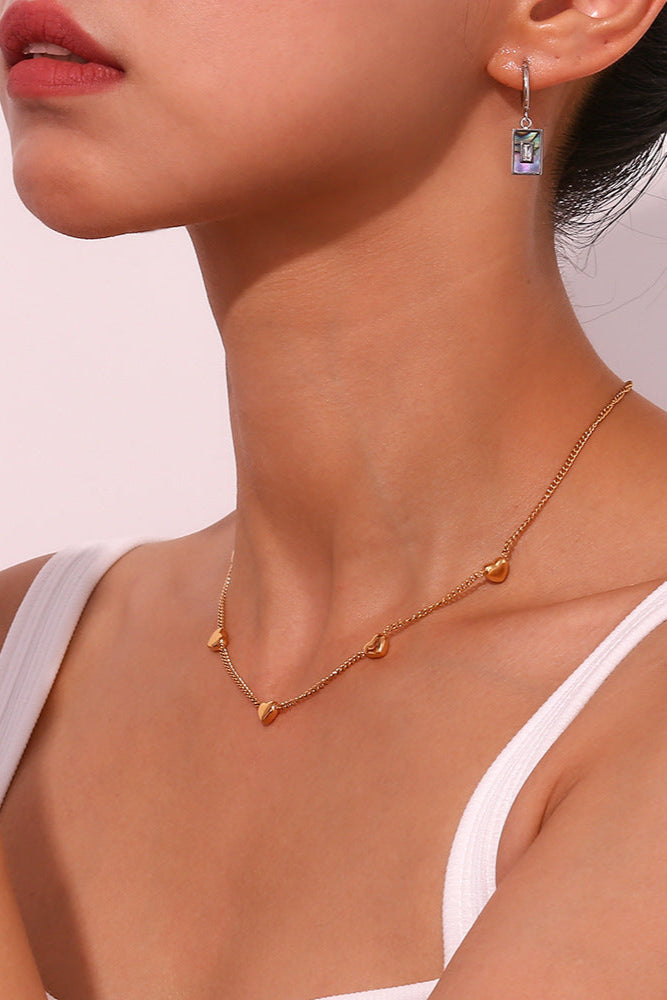 Small heart side chain necklace