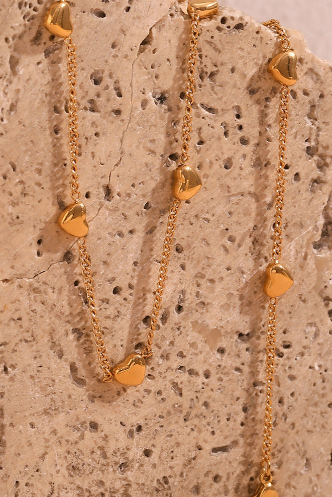 Small heart side chain necklace