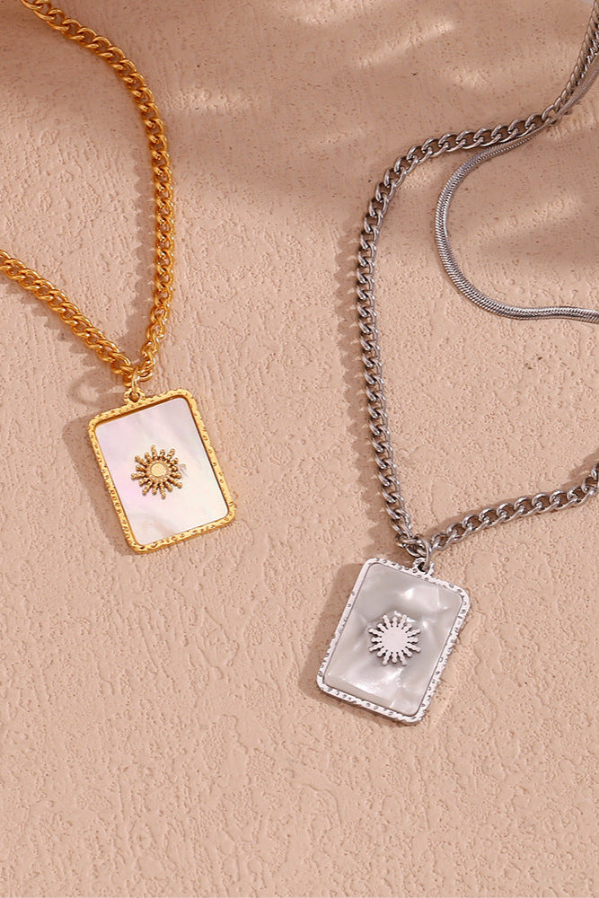 Square Shell Sun Necklace