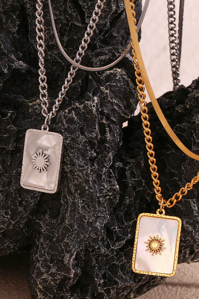 Square Shell Sun Necklace