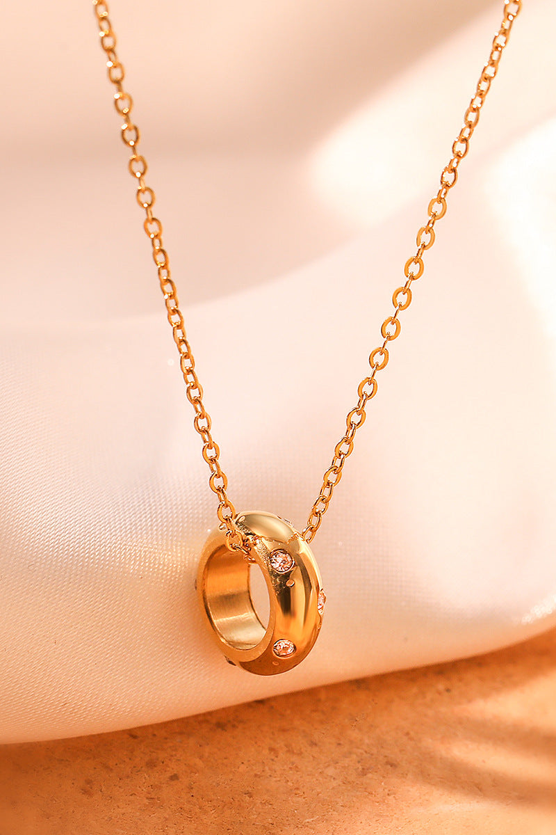 Hoop Diamond Pendant Necklace