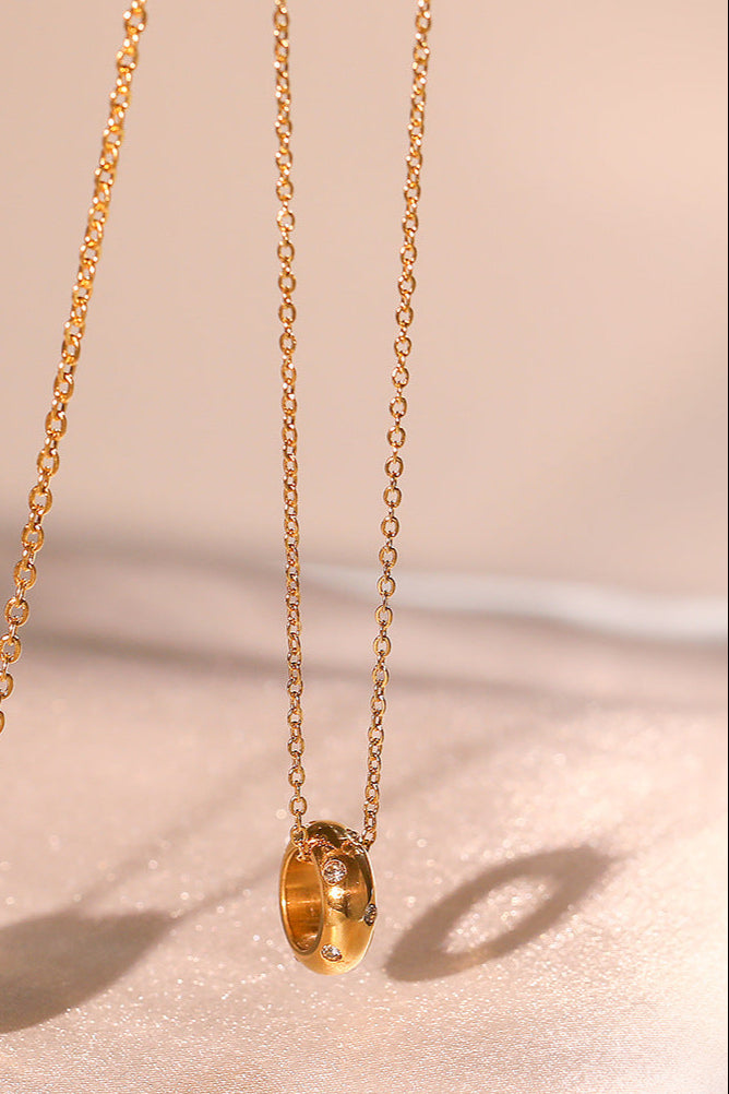 Hoop Diamond Pendant Necklace