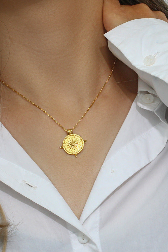 Sun Compass Pendant Necklace