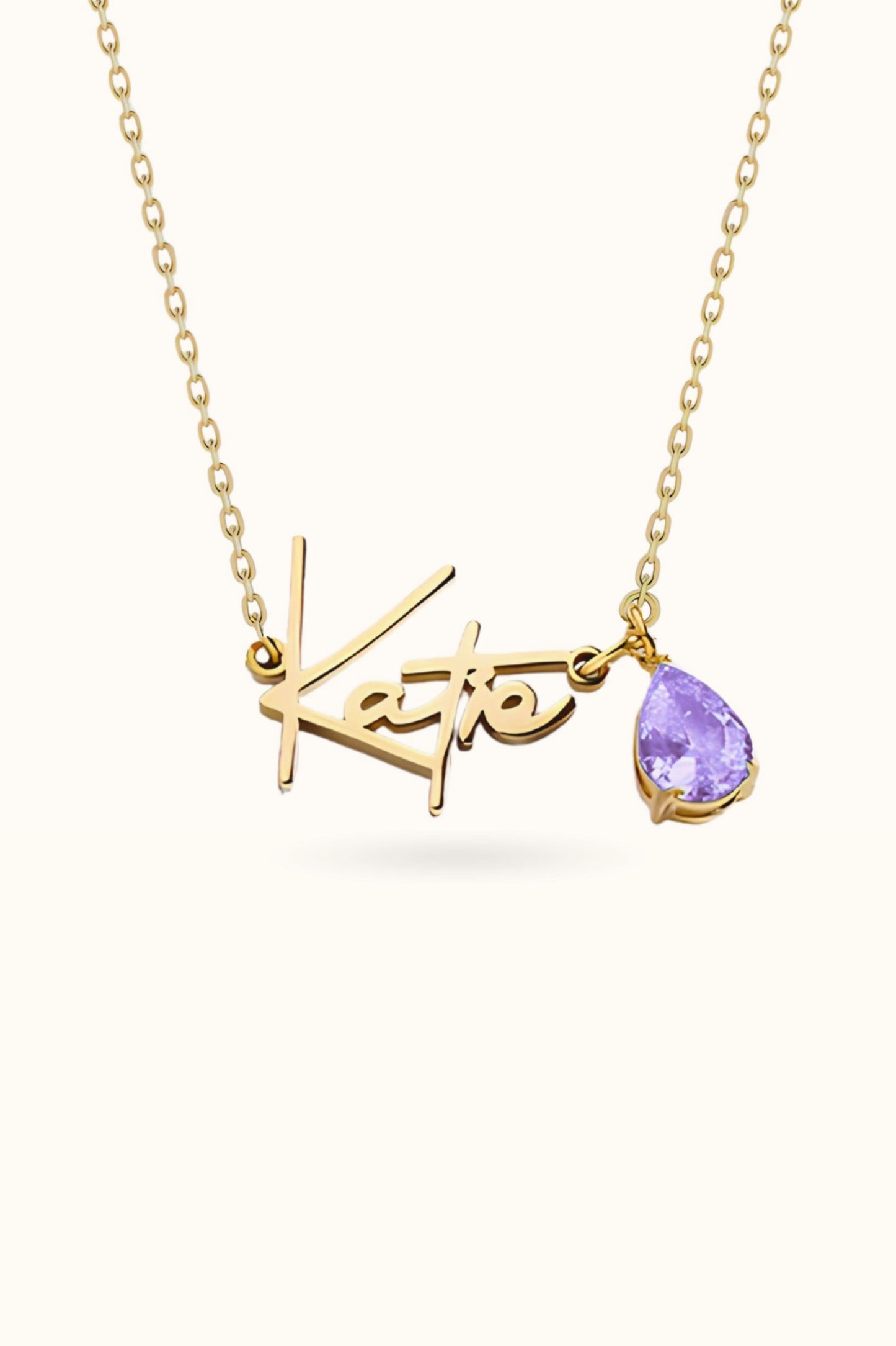 Teardrop Birthstone Necklace