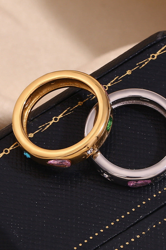 Teardrop Geometric Colored Diamond Ring