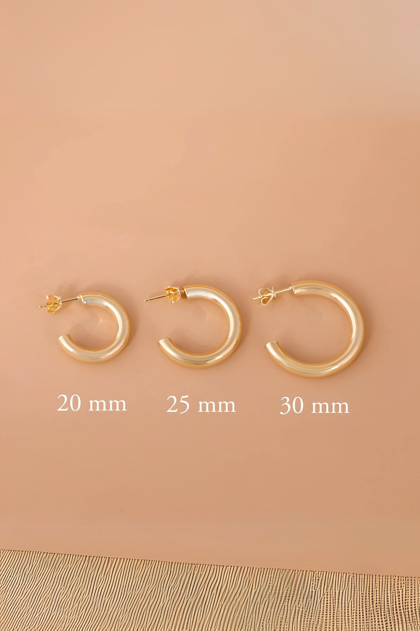 Thick Gold Classic Hoop Earrings