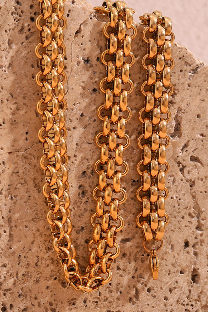 Three-layer braided chain necklace
