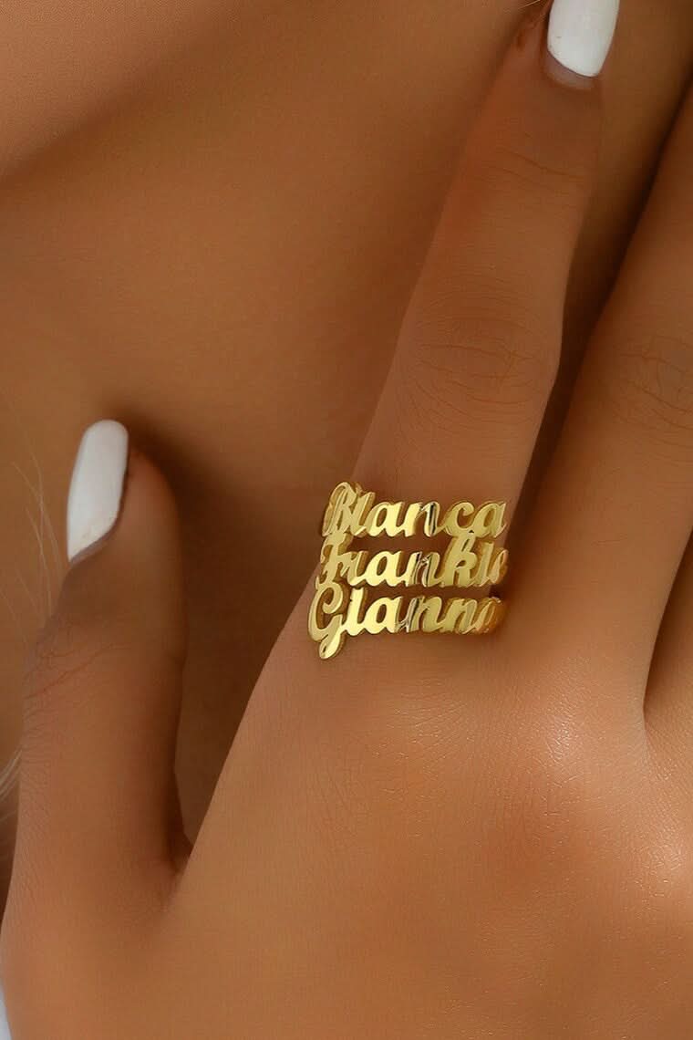 Triple Name Ring
