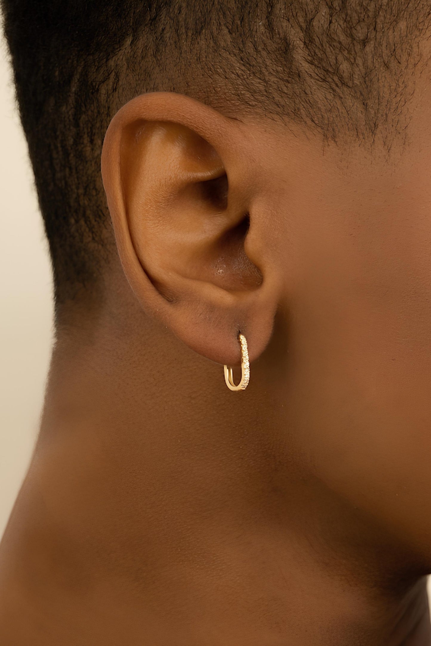 U-Shape Diamond Hoop