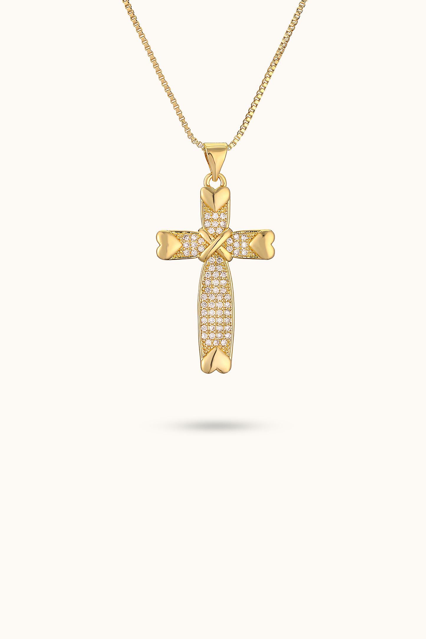 Vintage Cross Diamond Pendant Necklace