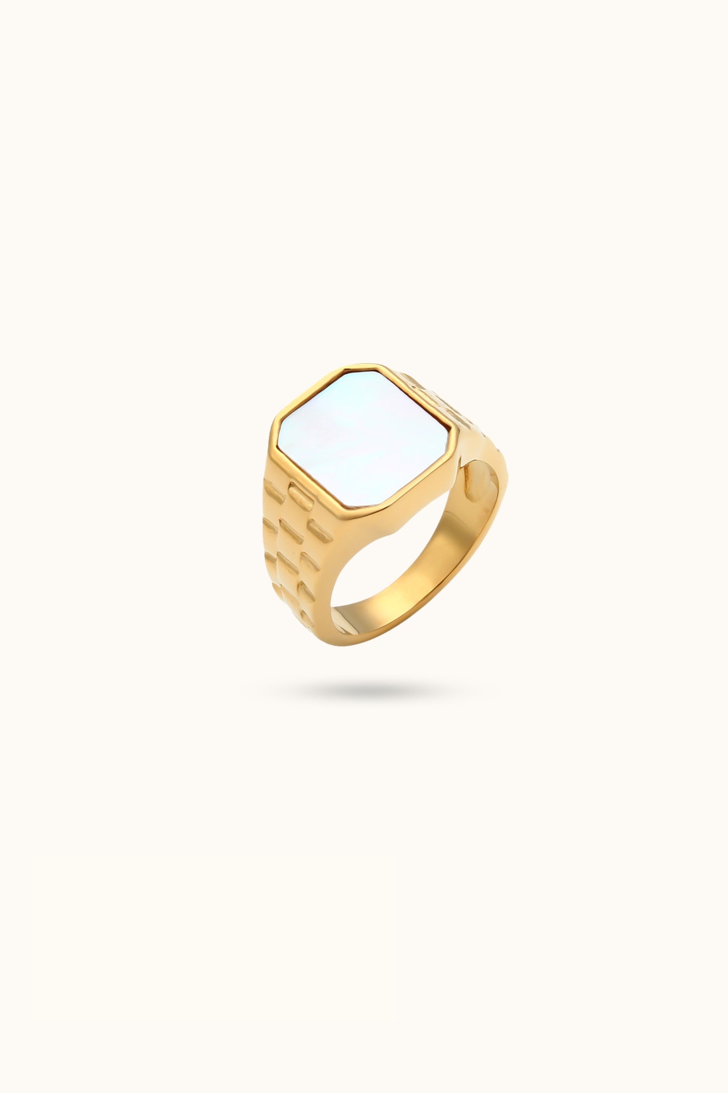 White Mother-of-Pearl Watch Ring