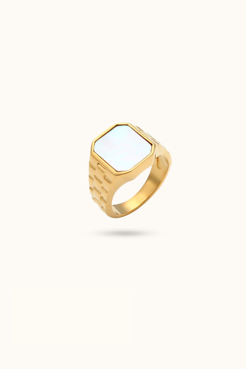 White Mother-of-Pearl Watch Ring