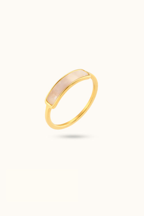 Long Ring White Mother-Of-Pearl Ring