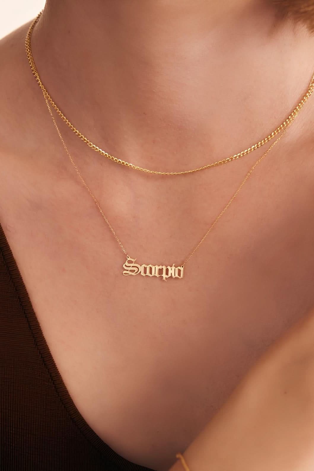 Zodiac Astrology Name Necklace