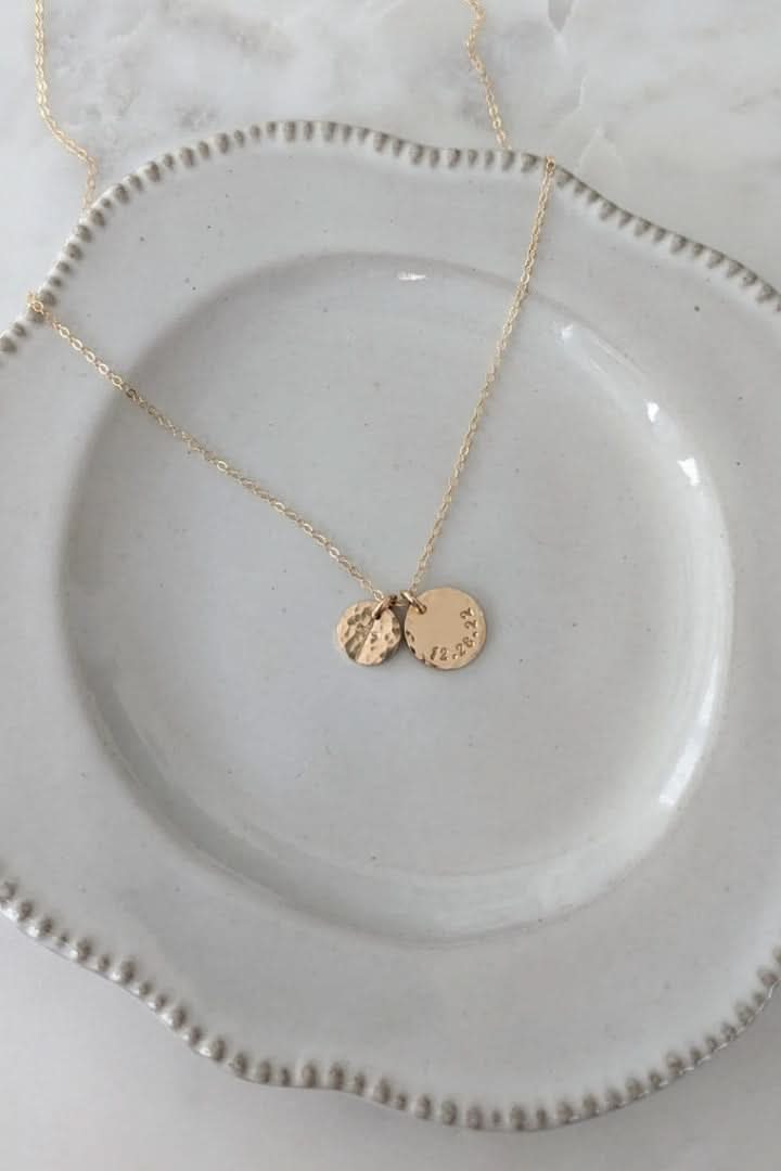 Cross on Coin with Birthday Necklace