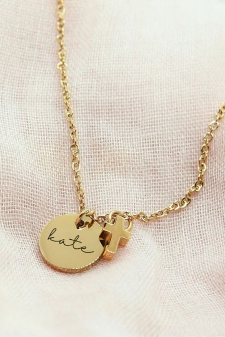 Cute Cross Name Necklace