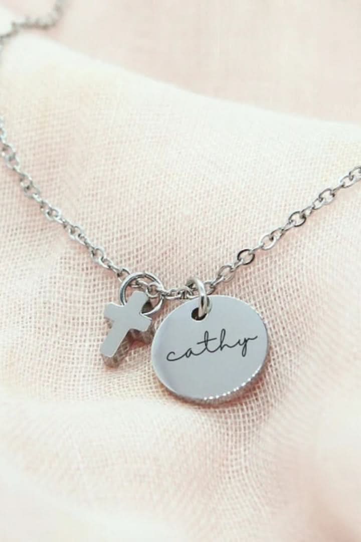 Cute Cross Name Necklace