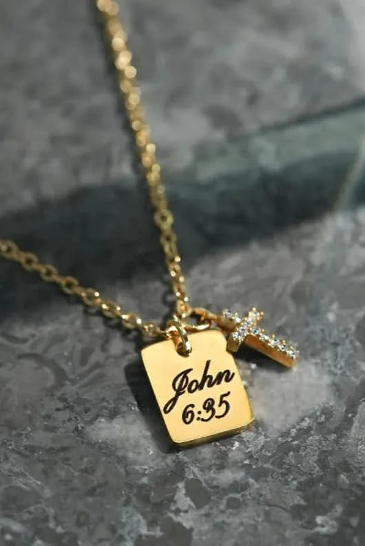 Diamond Cross with Date Name Necklace