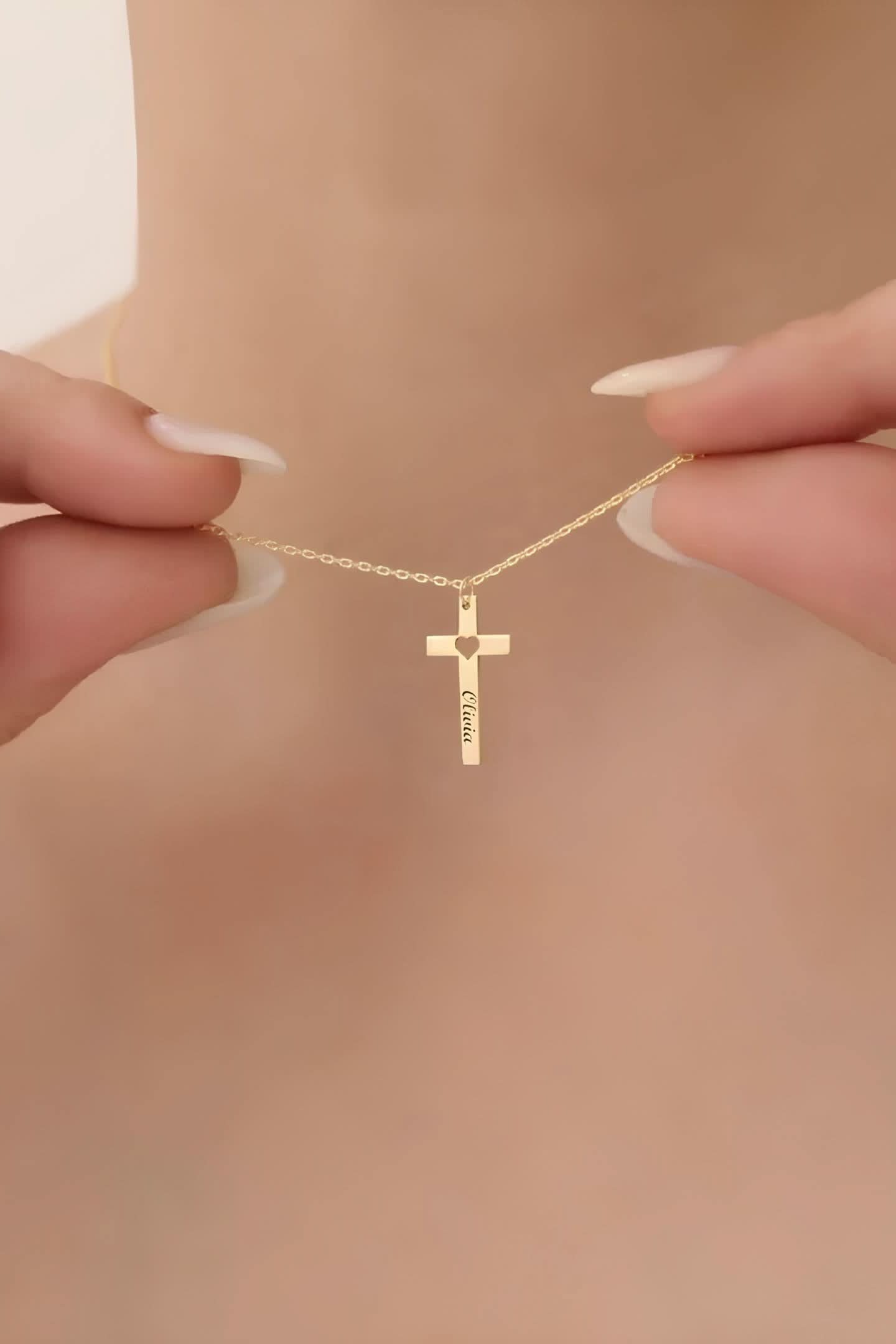 Heart Shape Cross Necklace