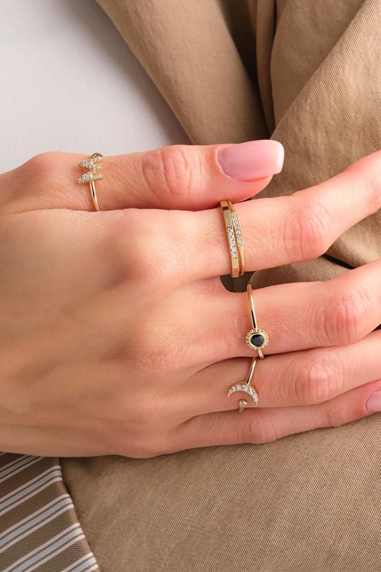 Diamond Initial Ring