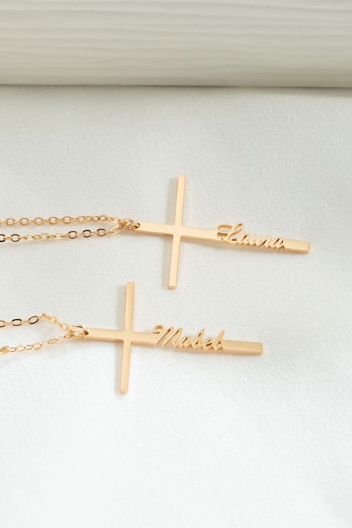 Name on Cross Necklace