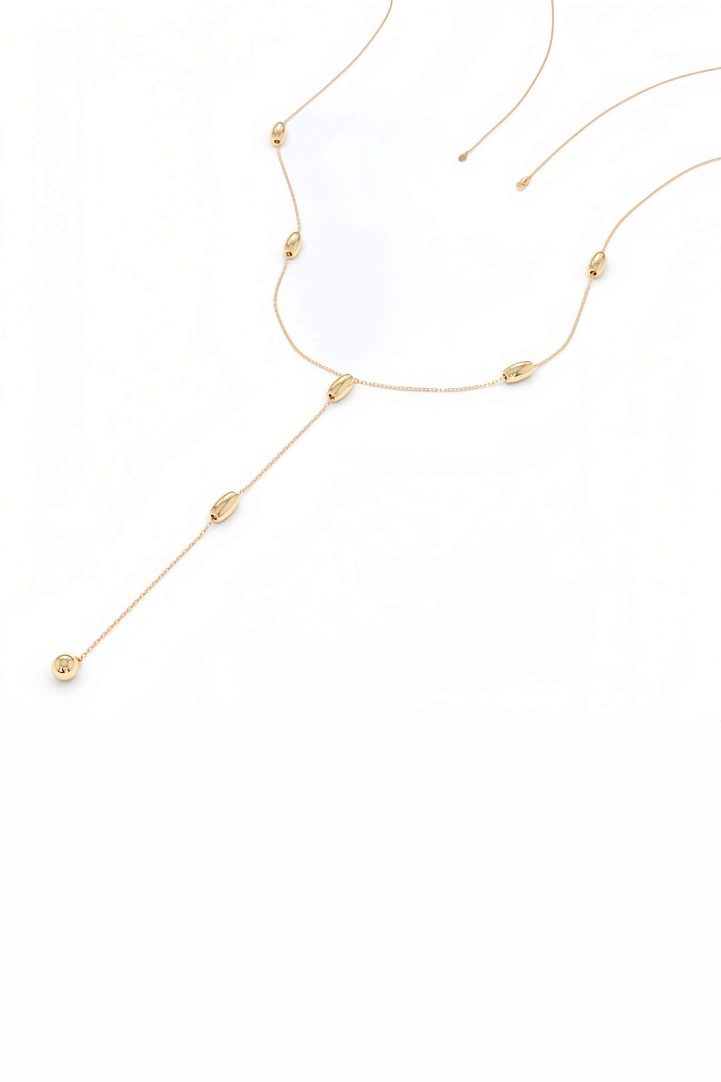 Beaded Lariat Necklace Chain Necklace