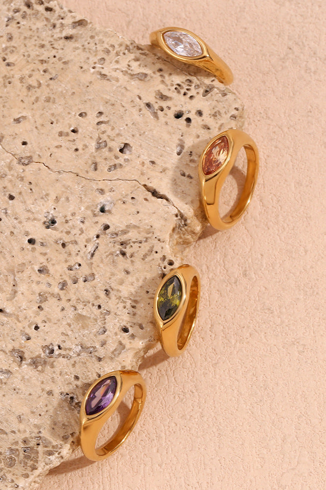 Marquise Zirconia Signet Ring