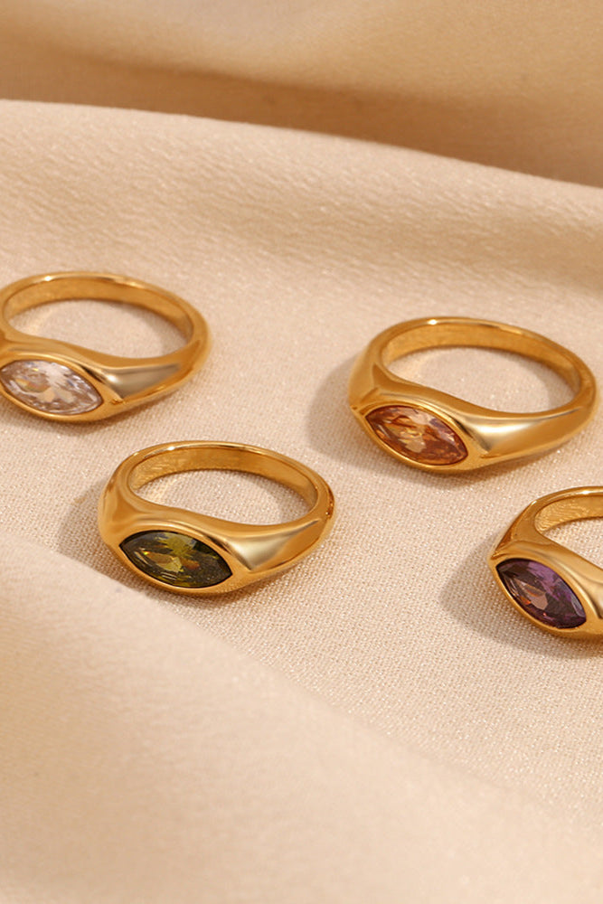 Marquise Zirconia Signet Ring