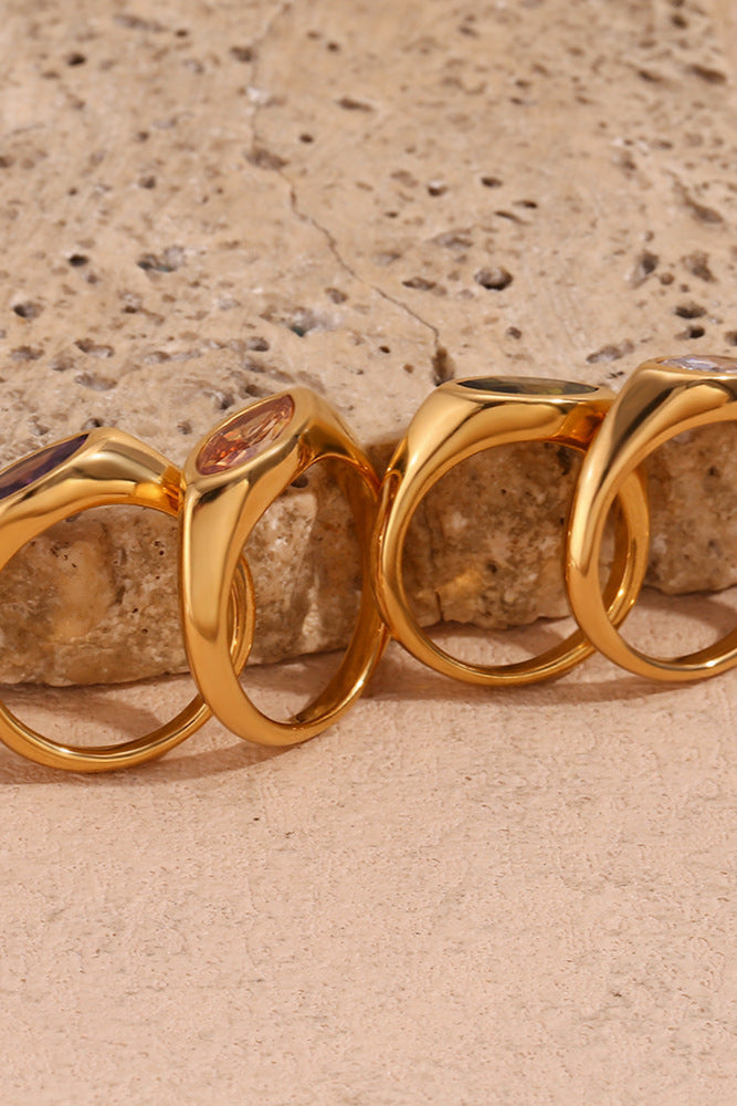 Marquise Zirconia Signet Ring