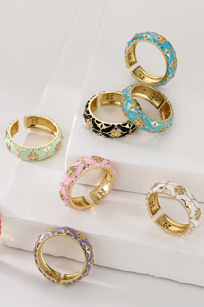 Bohemian Retro Geometric Open Ring