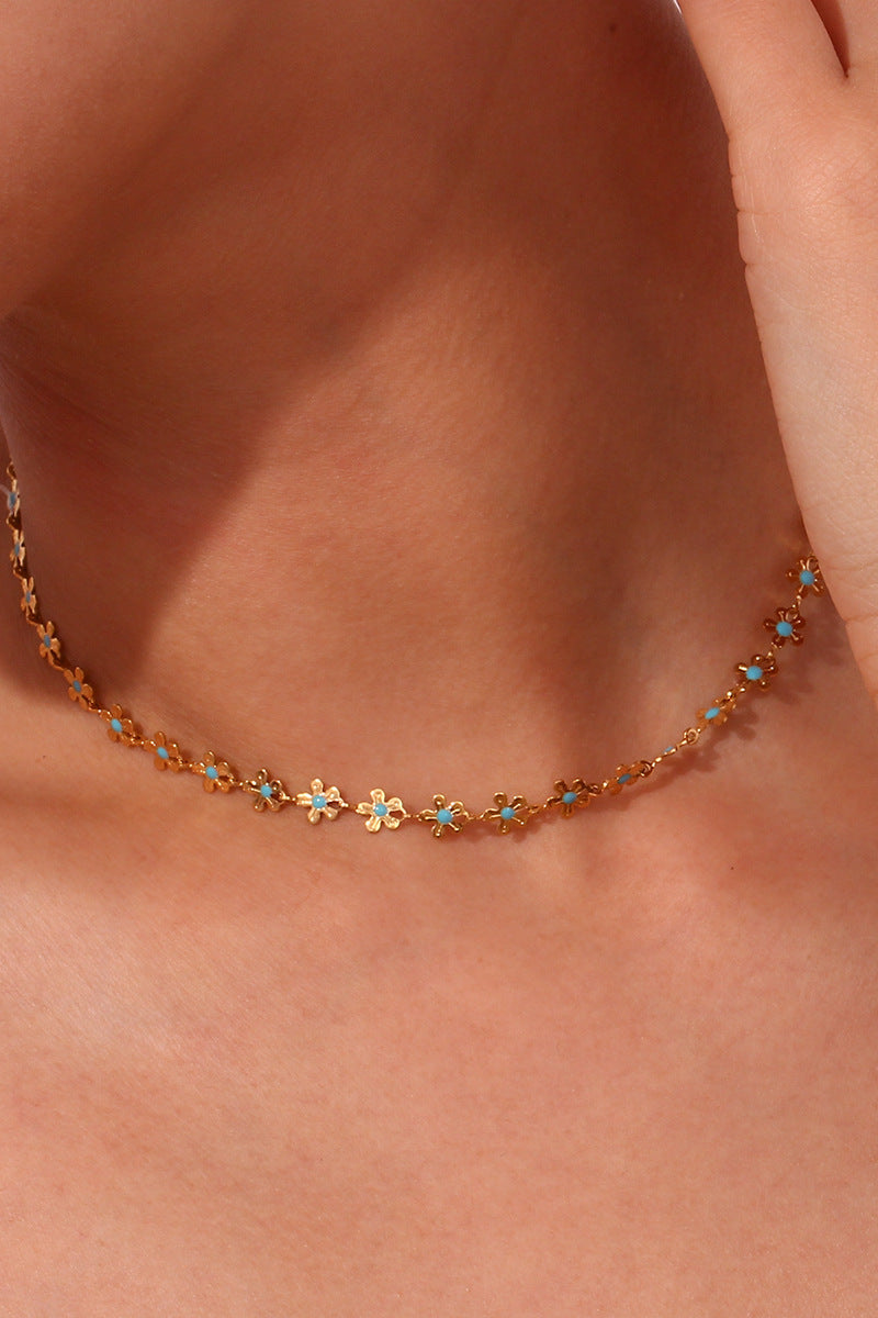 Turquoise Stamen Chain Necklace