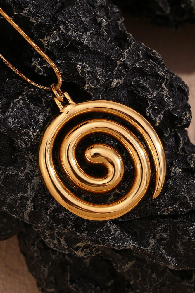 Snake Chain Swirl Pendant Necklace
