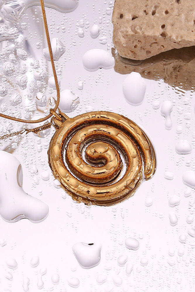 Snake Chain Swirl Pendant Necklace