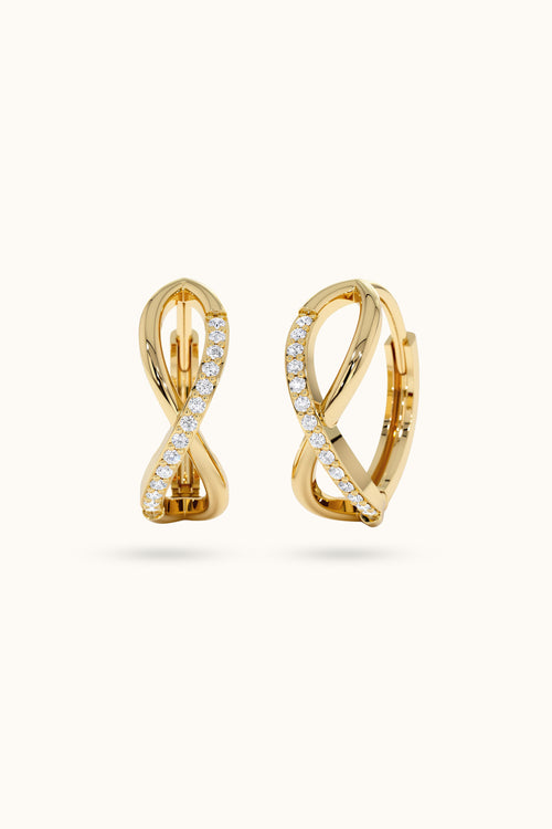 14k Diamond Infinity Earring