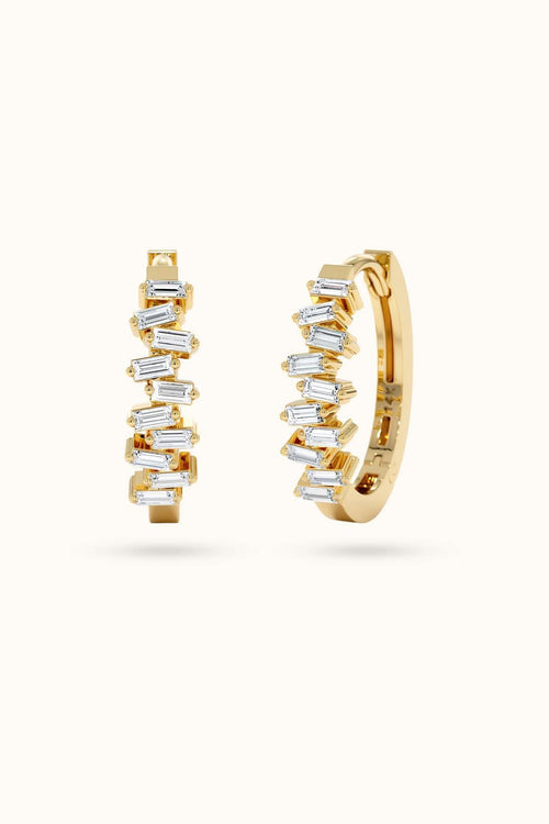 14k Gold Baguette Cluster Diamond