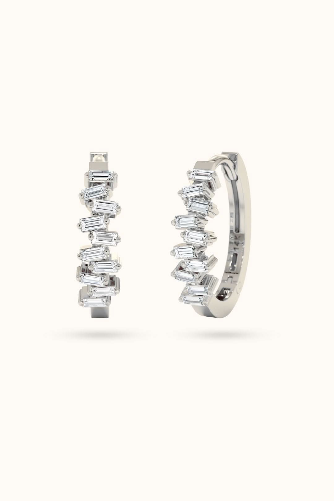 14k Gold Baguette Cluster Diamond