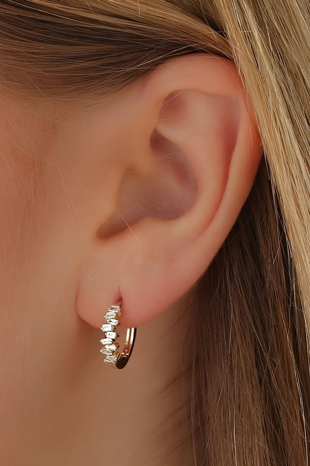 14k Gold Baguette Cluster Diamond