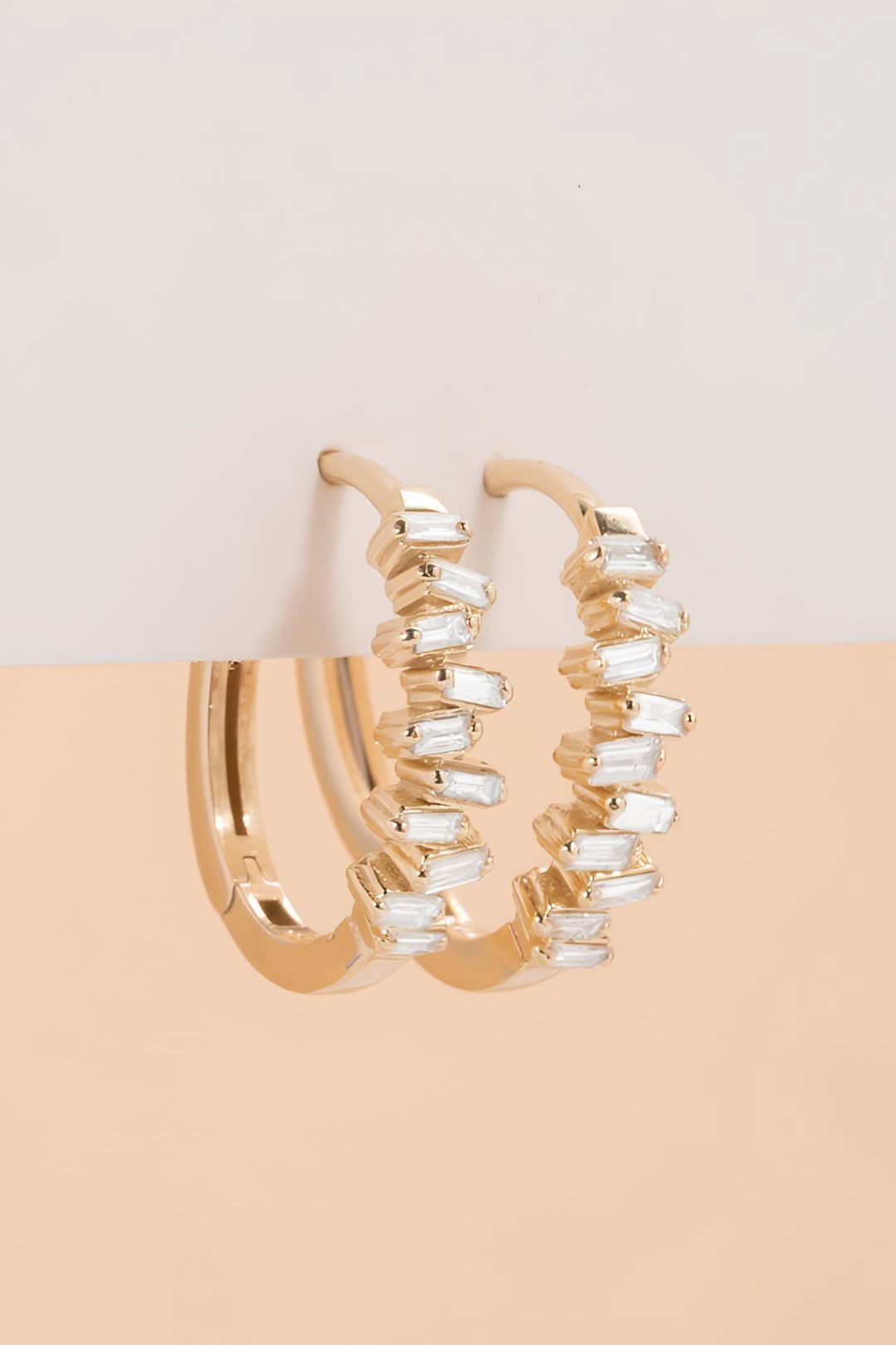 14k Gold Baguette Cluster Diamond