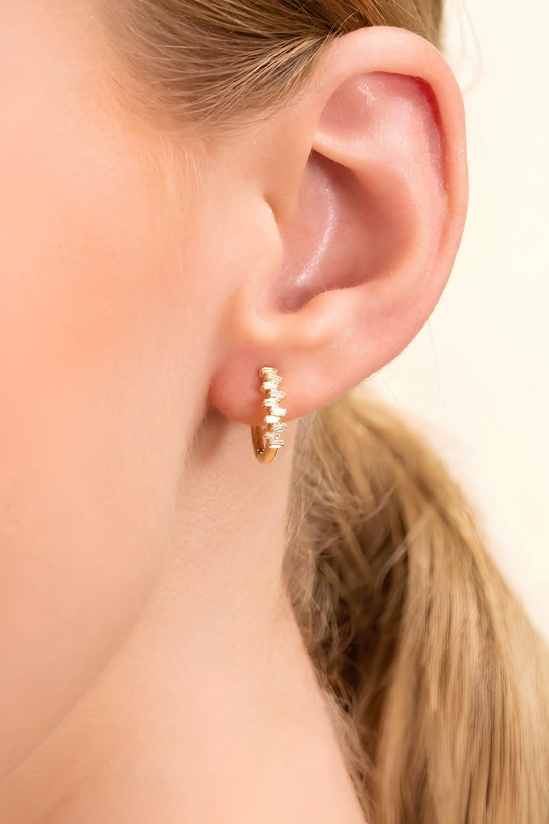 14k Gold Baguette Cluster Diamond