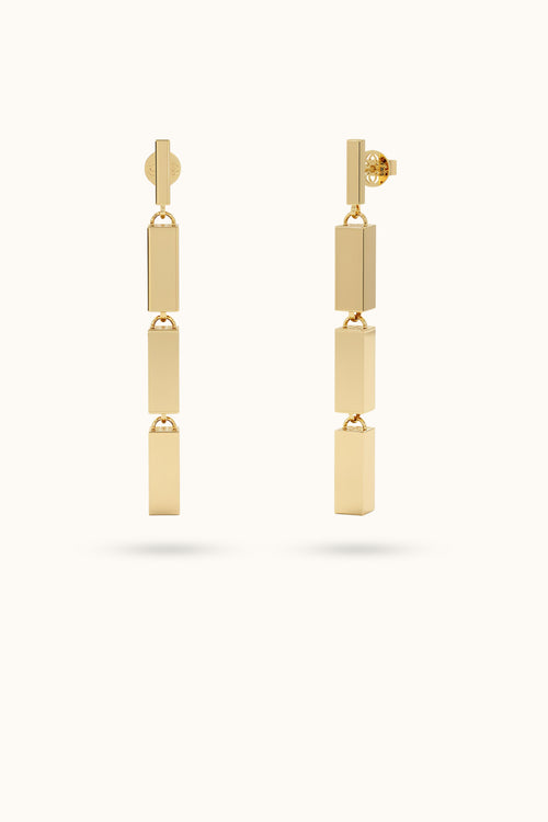 14k Gold Bar Dangle Earrings