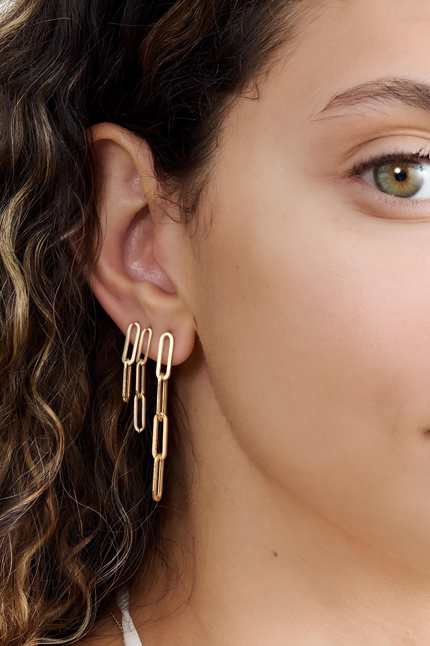 14k Gold Paperclip Earrings