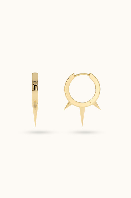 14k Gold Spike Earrings