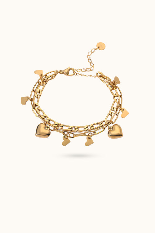 Heart stacking bracelet