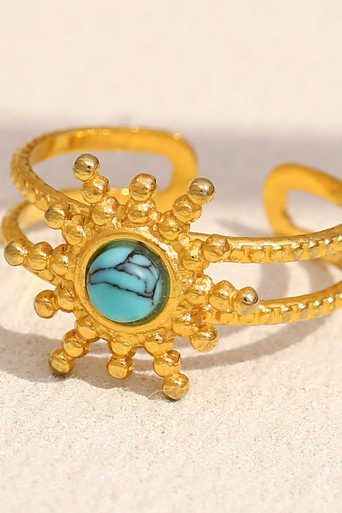 Sun Natural Turquoise Ring