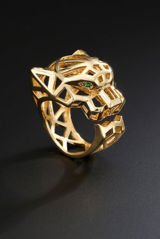 Hollow leopard ring