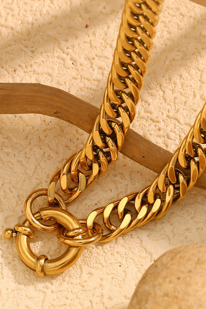 Hip-hop Bold Cuban Link Chain with OT Clasp Necklace