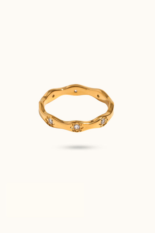 Wavy Eight-Pointed Star Stacking Ring