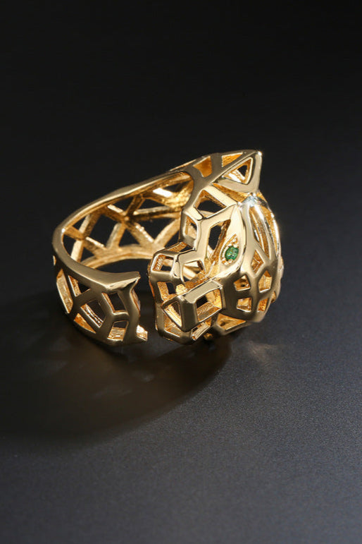 Hollow leopard ring